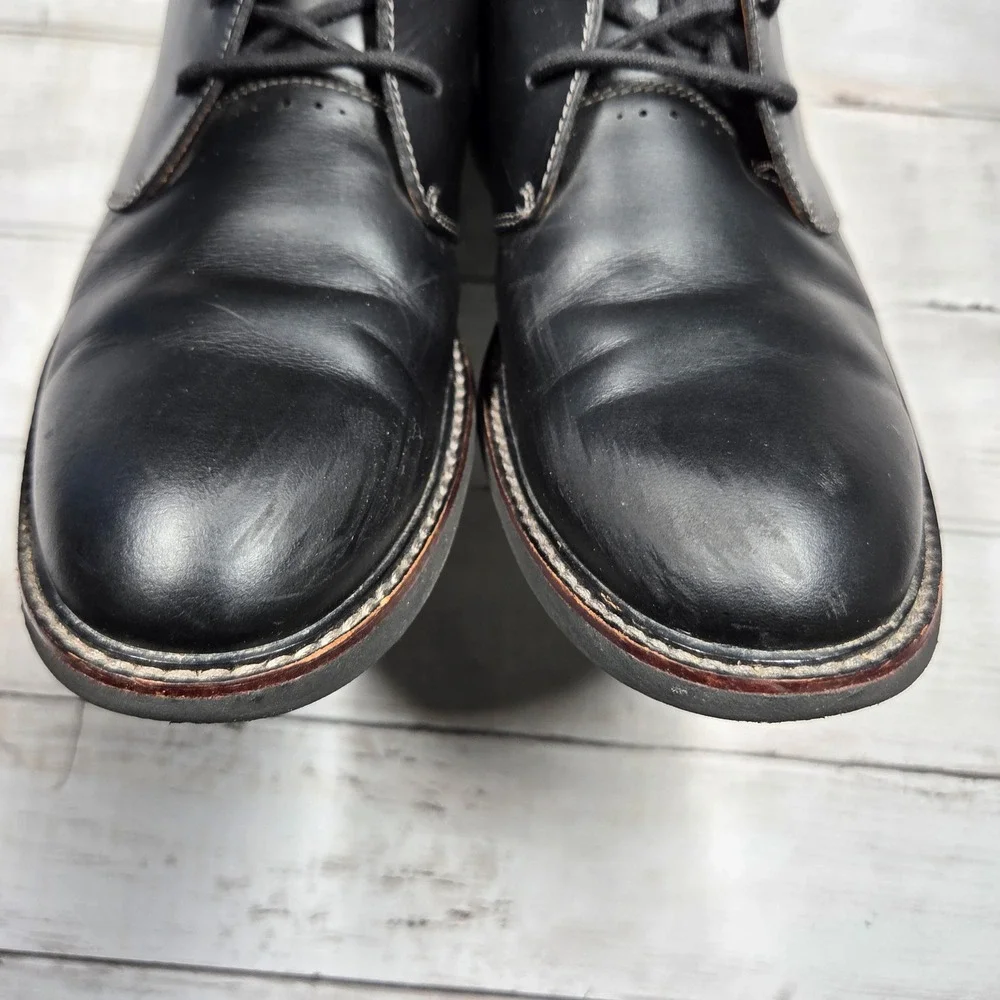 Clarks Unelott Mid Boots Men 10.5 Black Leather Unstructured 26120329 Lace Ankle